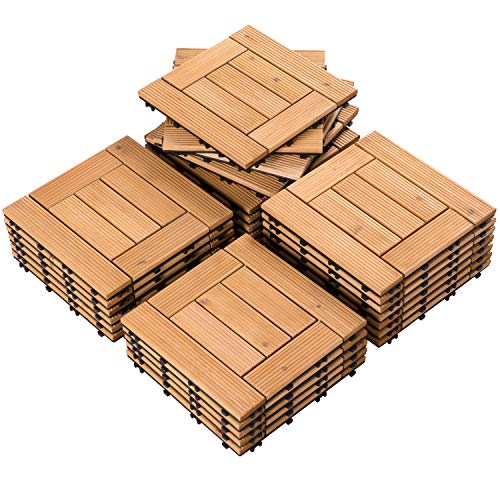 Yaheetech Suelo de Madera 27 piezas 