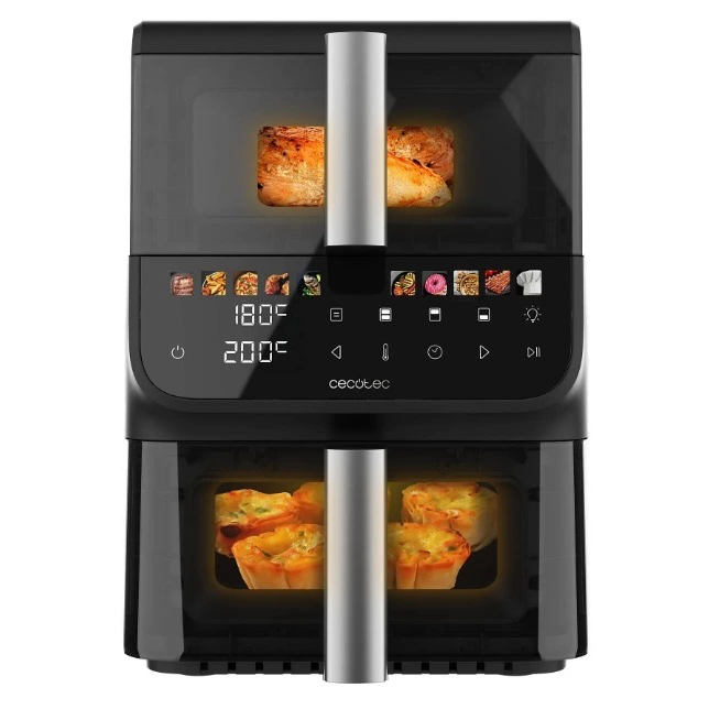 Freidora de aire - Cecotec Cecofry DuoLevel 10000 DuoSize Window, 2000W