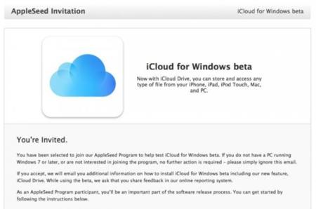Apple envía las primeras invitaciones para iCloud beta en Windows