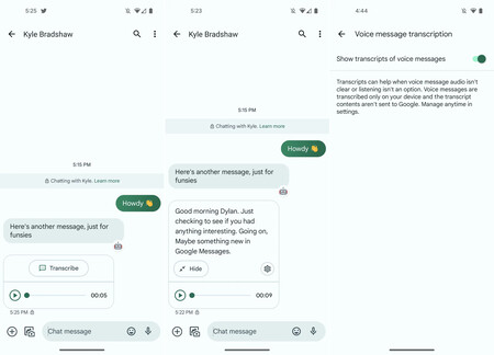 Transcribir Mensajes Google