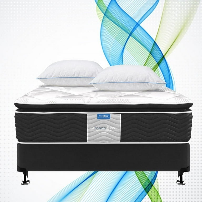 Colchón Matrimonial + Box + 2 Almohadas Standar Restonic Ortopédico 