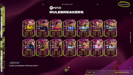 FIFA 22: Rulebreakers. Todas las cartas del Equipo 1 de los Romperreglas de FUT22