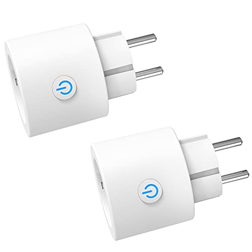 ANTELA Enchufe Inteligente 16A 3680W Con Monitor de Consumo, Compatible con Alexa y Google Home, 2 PCS