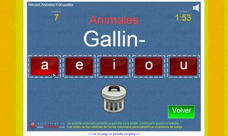 Juego online: completa palabras con las vocales