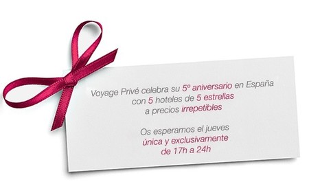 Voyage Privé celebra su quinto aniversario con ofertas especiales, ¡solo hoy!
