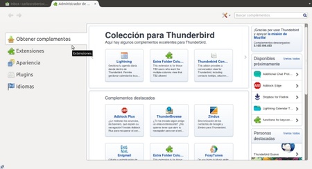 Complementos para Thunderbird