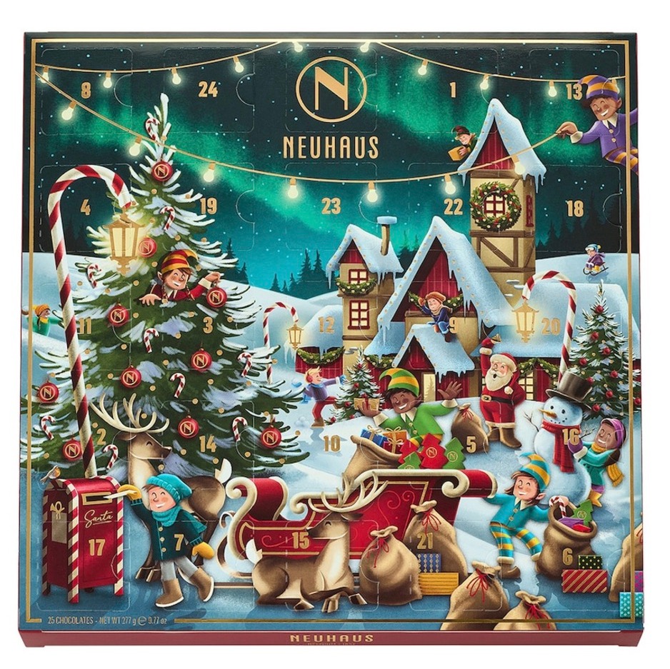 Calendario de Adviento casa de Santa Claus 25 bombones Neuhaus
