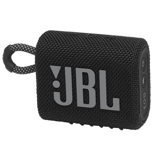 JBL Go 3 Bocina Portátil Bluetooth, Reproducción 5 Horas, Resistente al Agua y al Polvo IP67 - Negro
