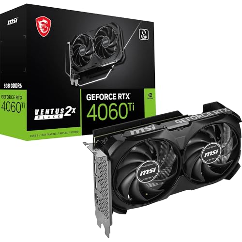 Tarjeta Gráfica MSI GeForce RTX 4060 Ti VENTUS 2X BLACK E1 OC 8GB GDDR6 DLSS3
