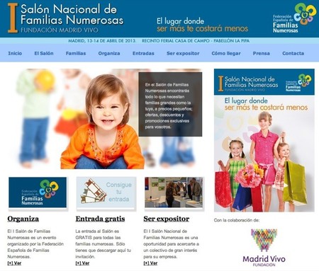El I salón para las familias numerosas se celebra en Madrid los días 13 y 14 de abril de 2013