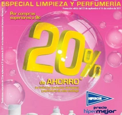 Hipercor: limpieza y perfumería al 20% de descuento