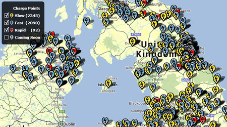 Red de recarga Inglaterra