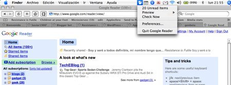 Google Reader ya disponible en Safari y en tu Menú