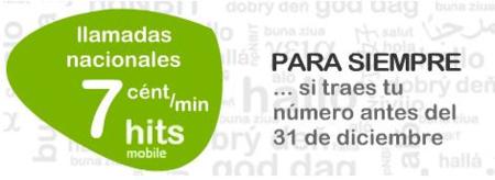 Hits mobile promociona una tarifa de 7 céntimos/minuto para siempre
