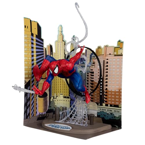 Marvel Spider-Man Figura Posada a Escala 1:6 con Escena y cómic (Basado en The Amazing Spider-Man #301)