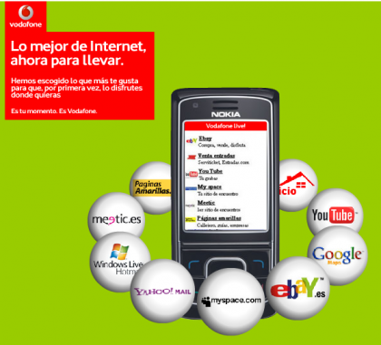 Vodafone te lleva al móvil los servicios de Internet más destacados