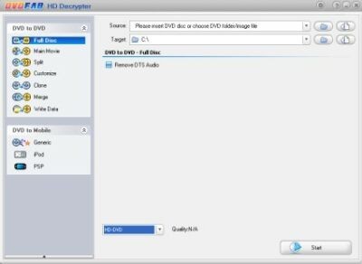 DVDFab HD Decrypter, copias de seguridad de HD-DVD