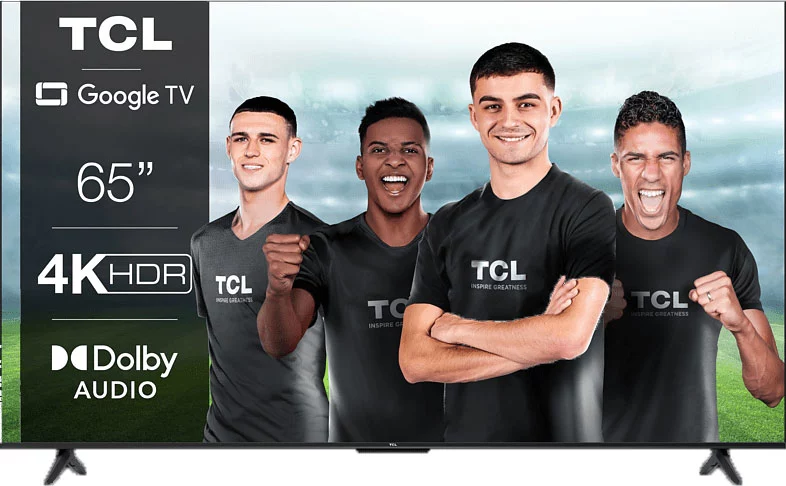 TCL 65P635、LCD、4K HDR テレビ、Google TV、音声コントロール、スマート TV、ドルビー オーディオ、HDR10、ブラック