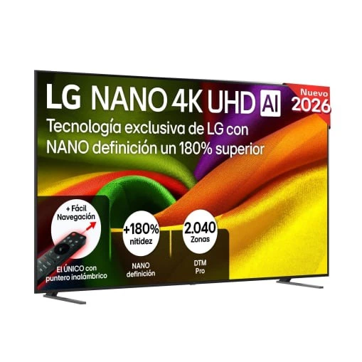Smart TV LED 98" (248,92 cm) LG 98NU900B6LB con IA, 4K UHD, 120 Hz, Procesador Inteligente a8 AI Processor 4K Gen3, Dolby Digital Plus