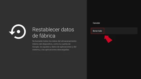 Borrar Android Tv 5