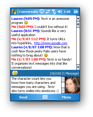 Textr, conversaciones por SMS