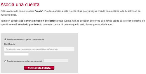 asociar cuenta