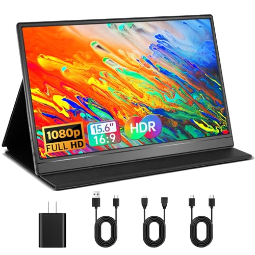 Stqusti Monitor Portátil, 15.6 Pulgadas FHD, para PC, PS5, Laptop, Xbox, Switch.