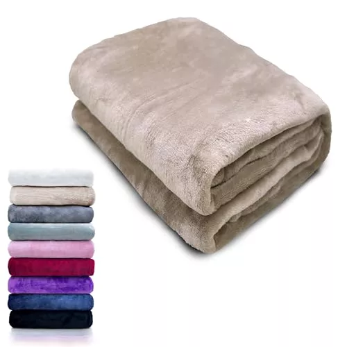 HTE Manta Microfibra para Cama Sofá y Sillón