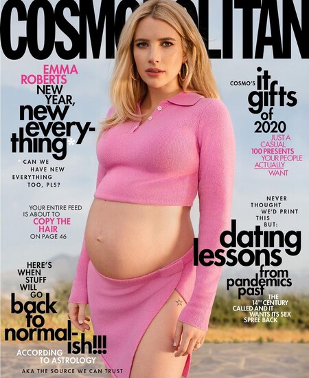 Emma Roberts es la primera embarazada que posa para la revista Cosmopolitan, y comparte que tuvo problemas para concebir