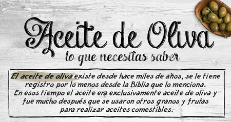 Todo lo que necesitas saber del aceite de oliva. Infografia