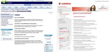 Movistar y Vodafone escriben igual... en sus tiendas online