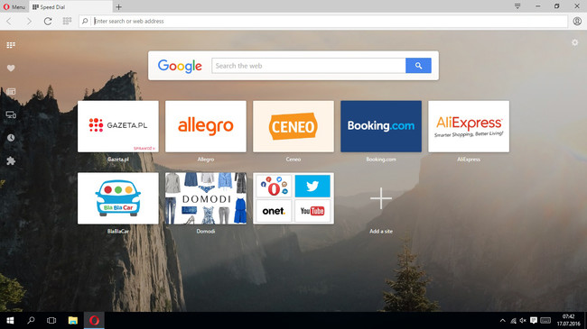 Opera Windows Speeddial