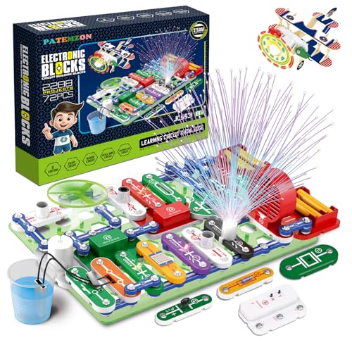 PATEMZON Circuito Electrico para Niños Kit, Juego Electricidad Niño, 2000+ Circuitos y Proyectos, Kit de Construcción Electrónica de Juguete Educativo a Partir de 8 Años