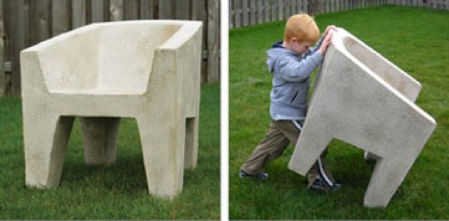 Muebles muy ligeros que parecen de hormigón