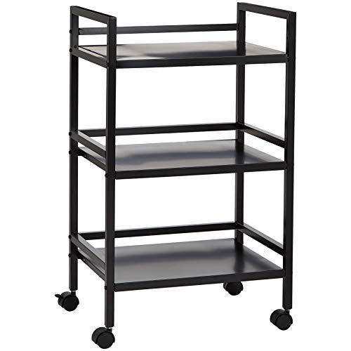 Amazon Basics Carro metálico con 3 niveles, Negro