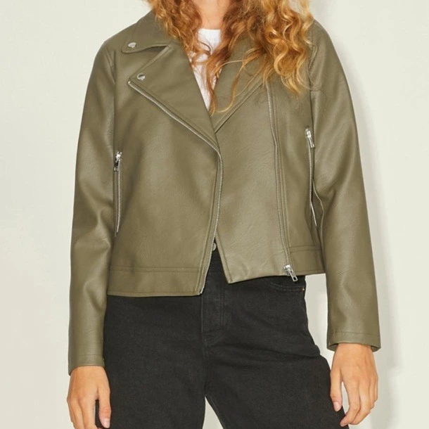 Jack & Jones Chaqueta de mujer estilo motero