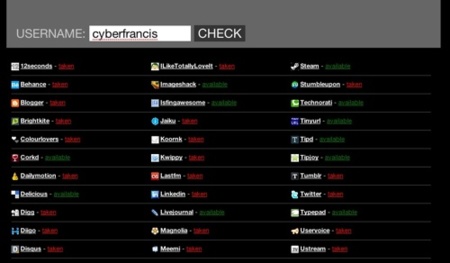 Usernamecheck, comprueba si tu nick está ocupado en diferentes sitios web
