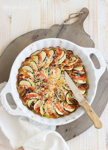 ¿Quién dijo qué no quería verdura? Gratén de hortalizas, queso de cabra y panceta. Receta