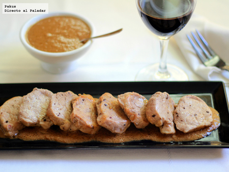 Solomillo de cerdo con salsa de foie. Receta de aprovechamiento