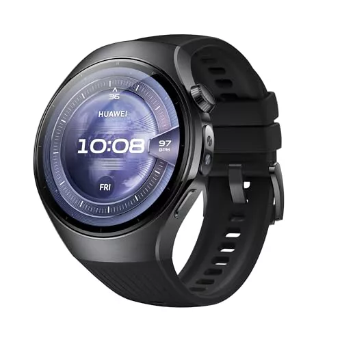 HUAWEI Watch 5, 46mm Smartwatches, Multi-Sensor Revolucionario X-Tap, SpO2 con la Yema del Dedo, Health Glance, Pago NFC, ECG, HRV, eSIM, Android & iOS, Negro
