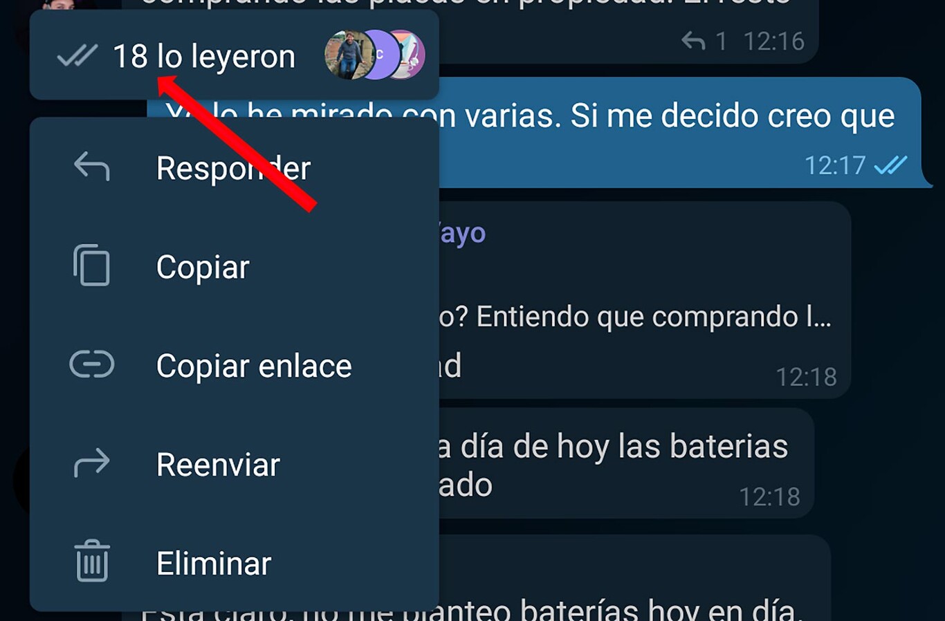 Cómo saber quién leyó tus mensajes de Telegram en un grupo la app se