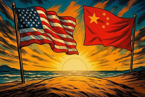 China Esados Unidos Banderas