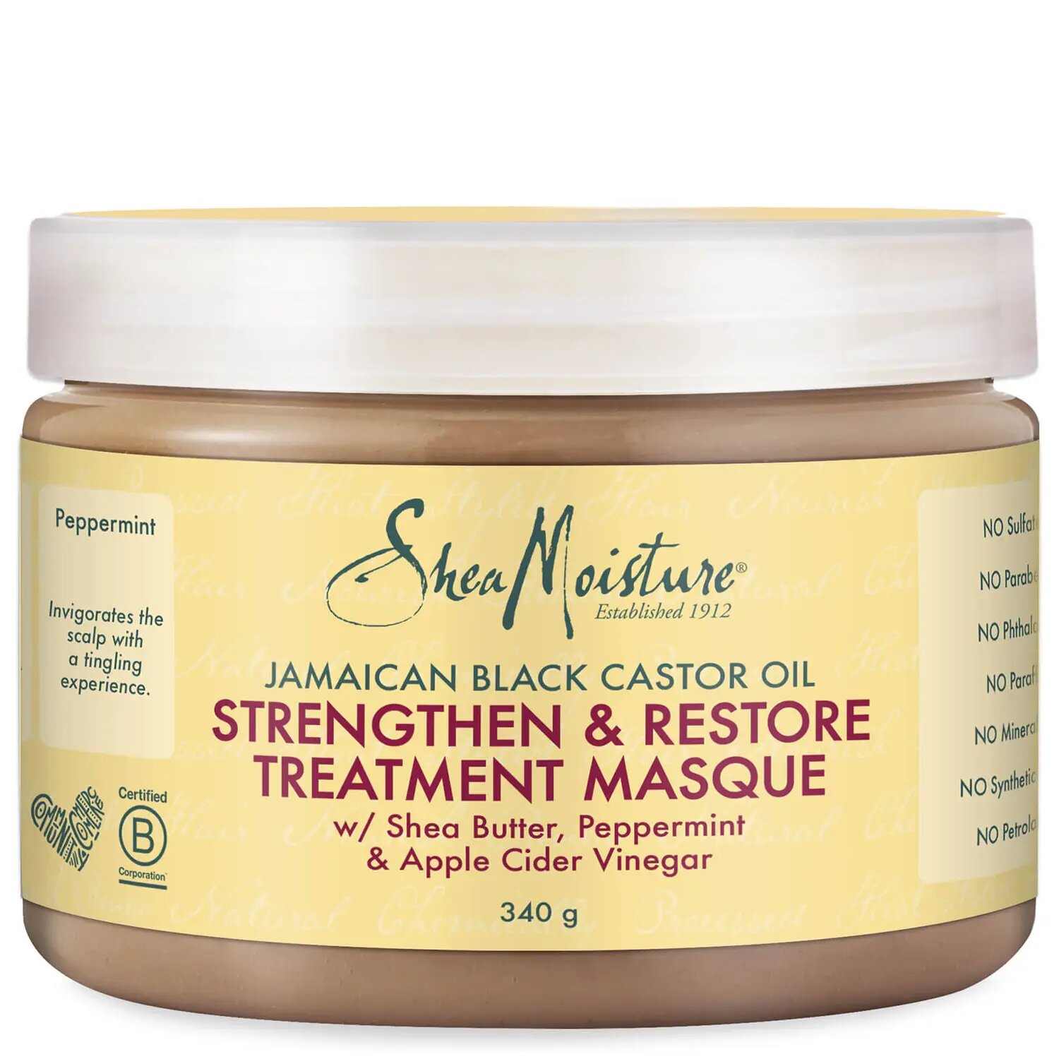 Mascarilla de Tratamiento Strengthen, Grow & Restore con Aceite de Ricino Negro Jamaicano de Shea Moisture