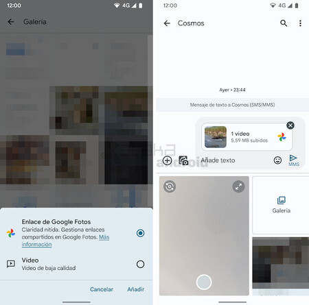 Google Mensajes Vídeos