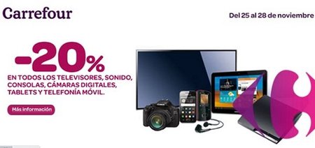 Carrefour pone sus productos de electrónica al 20% de descuento