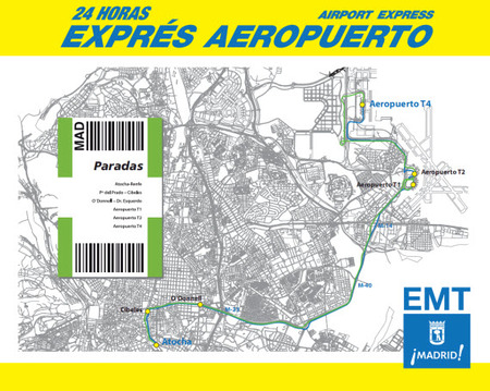 autobuses amarillos a Barajas