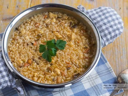 Receta de risotto variado con morcilla