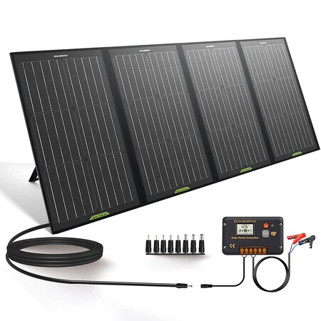  ECO-WORTHY Kit completo de inicio de panel solar de 200 vatios  y 12 V para RV fuera de la red con batería e inversor: paneles solares de  200 W+controlador de carga