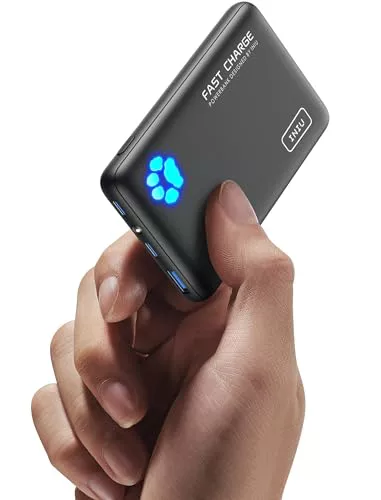 INIU Power Bank, 22,5W PD3.0 El Más Ligero 10000mAh Bateria Externa, Carga Rápida USB C Input & Output Bateria Portatil con Linterna para iPhone 16 15 14 13 12 11 Pro Samsung S22 S21 S20 iPad Airpods