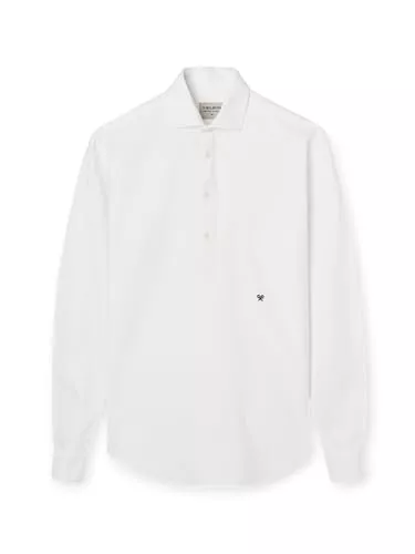 SILBON Polera Sport Oxford Blanca Manga Larga para Hombre Talla S